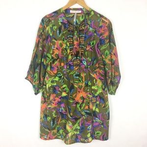 Nanette Lepore Swim Beaded Cutout Sleeve CoverUp L